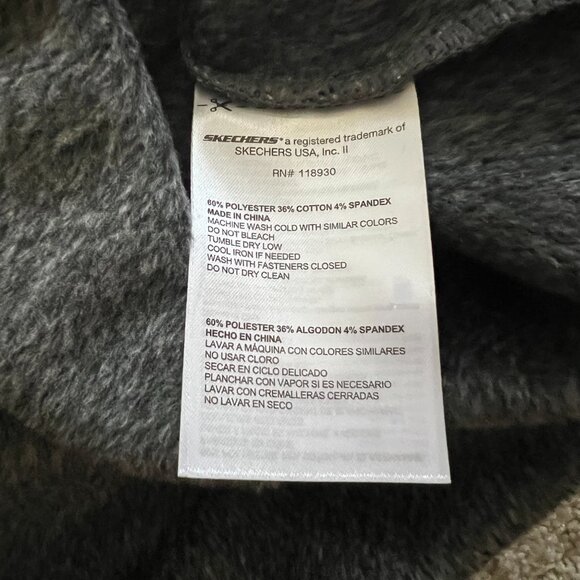 Skechers Womens Snuggle Fleece Mock Zip Jacket, Heather Gray color, Large, New - Picture 6 of 6